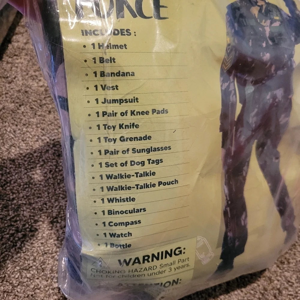 Spooktacular Creations Army Force Costume Military Kids Size Large 10-12 Yrs New